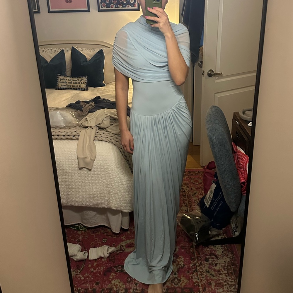 NWT Catherine Asymmetrical Pleated Maxi Dress